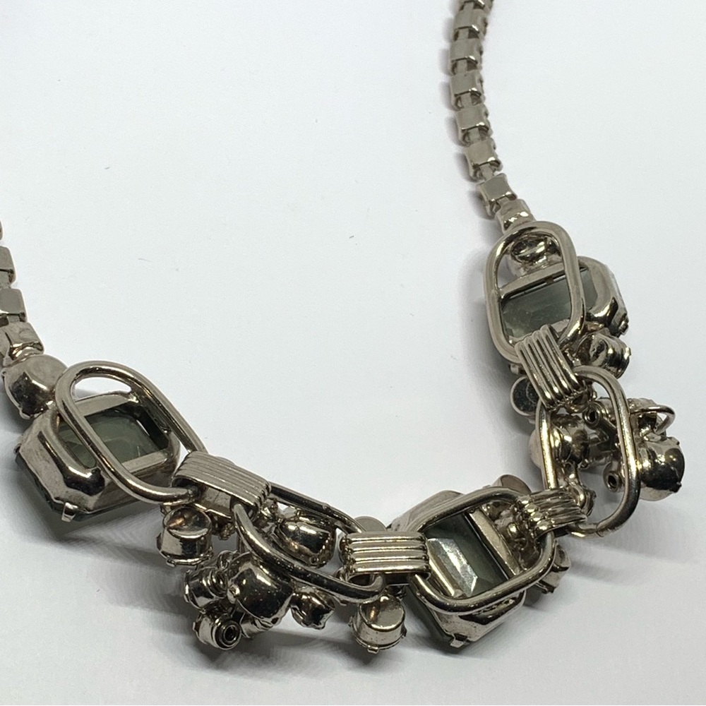 Vintage Verified D&E Juliana Grey(black diamond) Rhinestone 5 Link Necklace - Picture 6 of 7